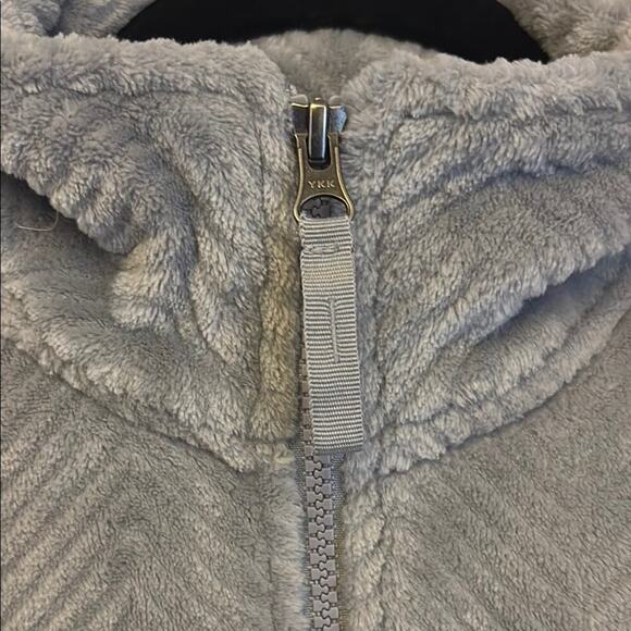 Gray Full Zip-Up Chevron Fleece Jacket - Picture 5 of 5